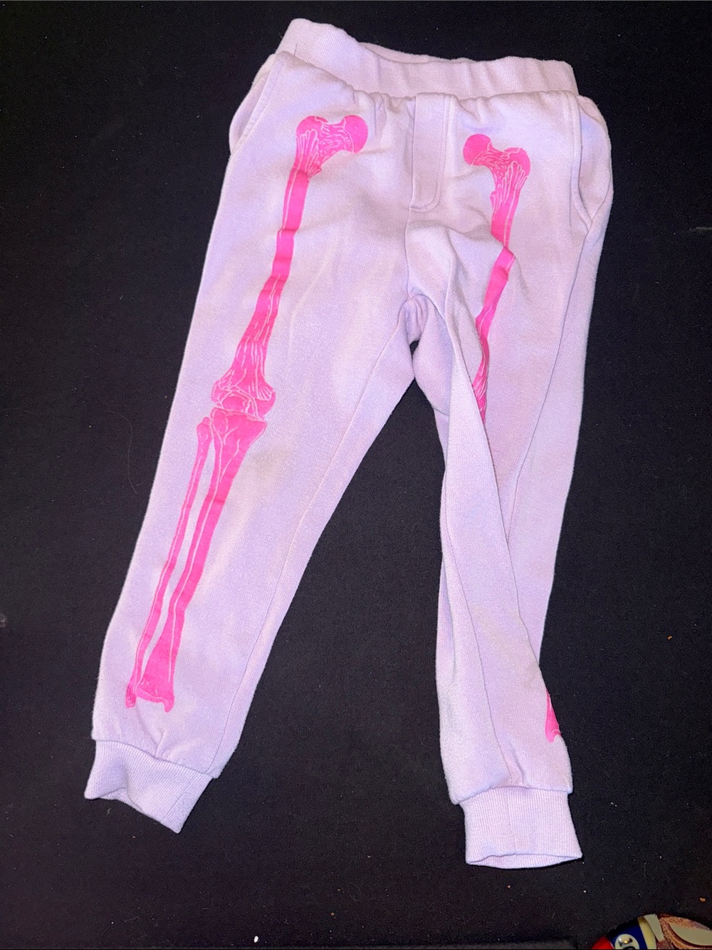 Posh Peanut skeleton Joggers with Hot Pink Bone Print